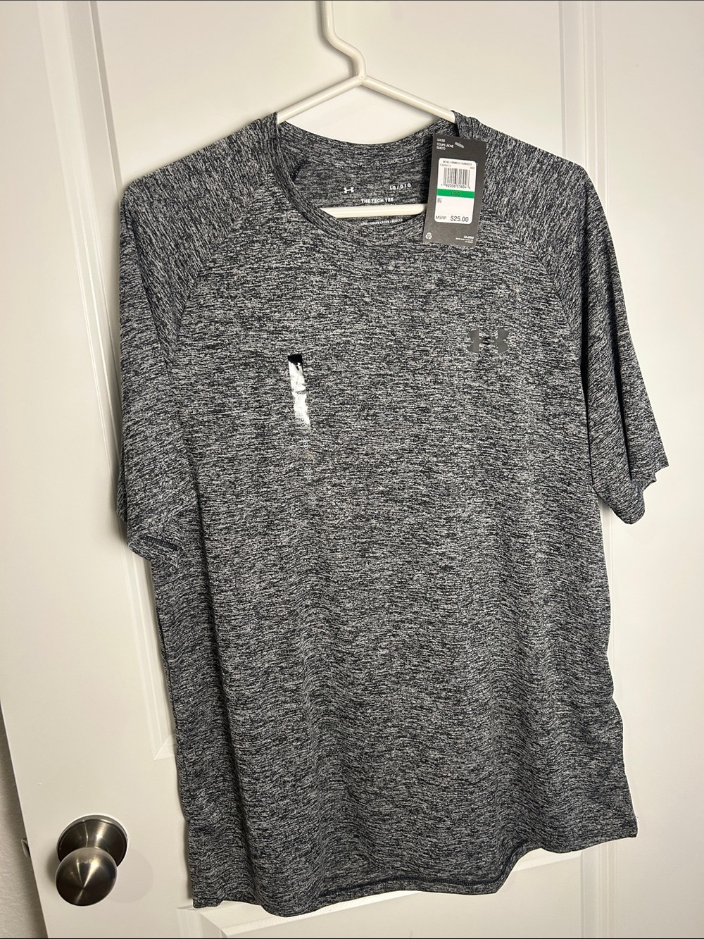 Under Armour Men’s Short Sleeve Tech Tee in Heather Gray/Black